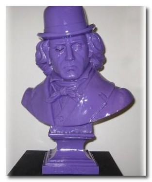 purple bust of ludwig van beethoven