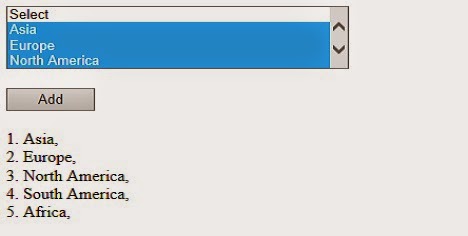 How to Show Listbox Item with serial numbers and separated with Comma(,) in asp.net