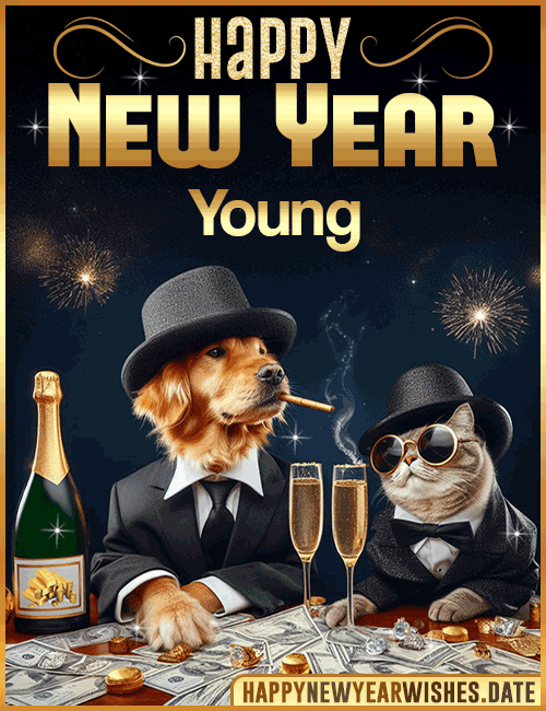 Happy New Year wishes gif Young