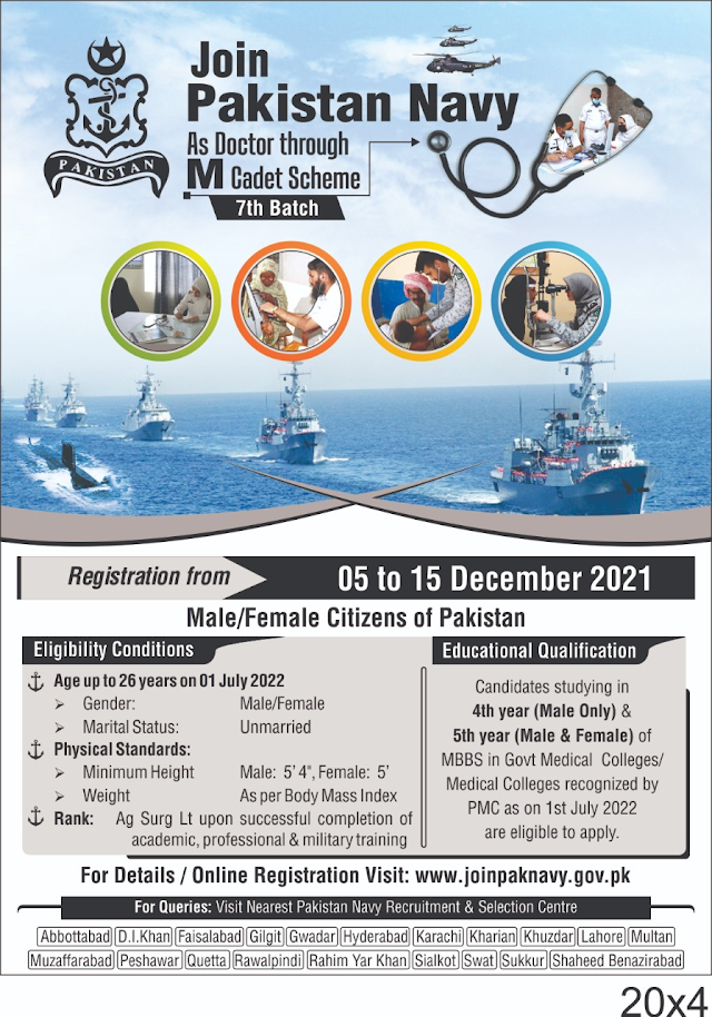 Join Pak Navy - Pakistan Navy Jobs 2021 – Join Pak Navy as Civilian Batch A-2022