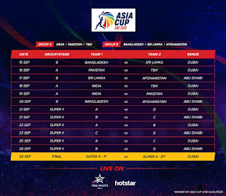 Asia Cup 2018 Full Time Table
