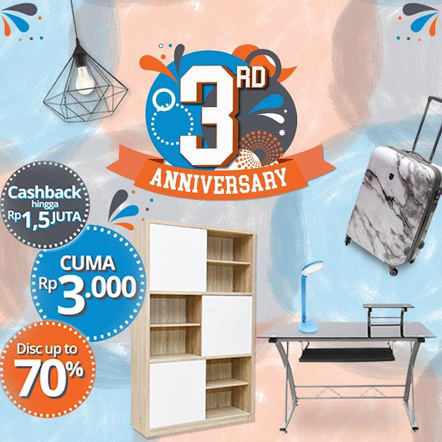 #RupaRupa - #Promo 3rd Anniversary Diskon Hingga 70% & Cashback Hingga 1,5Juta