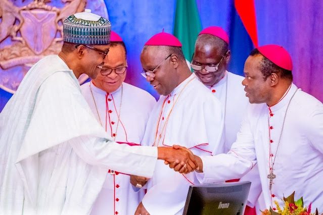 Photos Of Buhari Meeting With Kukah, Other Catholic Bishops In Abuja