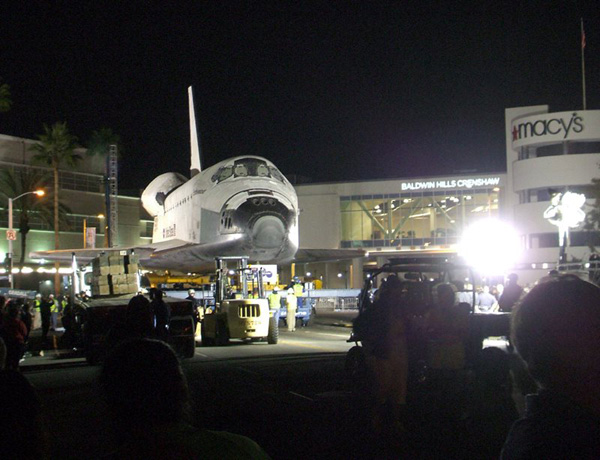 A snapshot of Endeavour next to Baldwin Hills Crenshaw Plaza itself...on October 13, 2012.