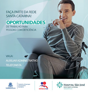 Parceria entre Prefeitura e Rede Santa Catarina Hospital São José garante oferta de vaga de emprego para pessoas com deficiência
