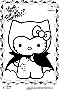 hello kitty vampire halloween coloring pages