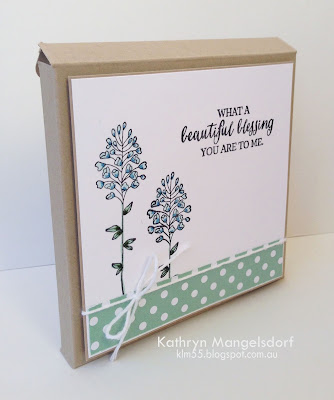 Kathryn's Stampin' World - Stampin' Up! Flowering Fields,  Rose Wonder, 2016SaleABration, 4" Square Gift Box and matching Cards by Kathryn Mangelsdorf