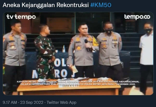 Aneka Kejanggalan Rekonstruksi KM 50