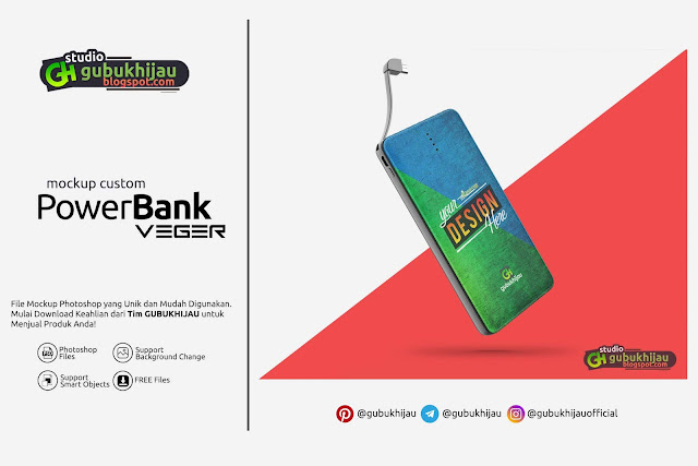 Mockup Custom PowerBank Veger by gubukhijau