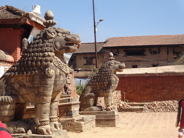 Lion Statues in Nepal