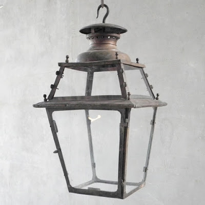 Large 19th c. French Copper Carriage Way Lantern   OVERALL: ± 32H x 16.75W x 16.75D - http://www.linenandlavender.net/p/lighting-new-antique-one-of-kind.html