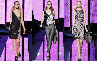 Versace Fall 2009, Ready-to-Wear, versace metallic clothes, paillette clothing, paillette, versace fashion show, fashion show, pailette, photography by Marcio Madeira, Yulia Kharlaponova, Viktoriya Sasonkina, Sigrid Agren, Carmen Kass, Mariacarla Boscono