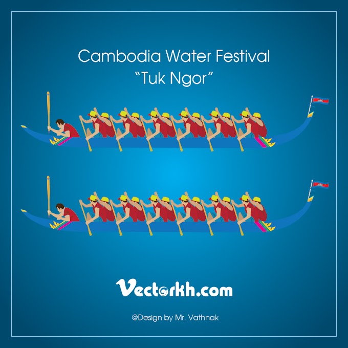 Cambodia Water Festival  "Khmer Boat" free vector