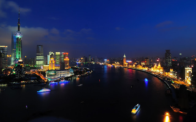 Noche en Shanghai, China - Paisajes de Ciudades