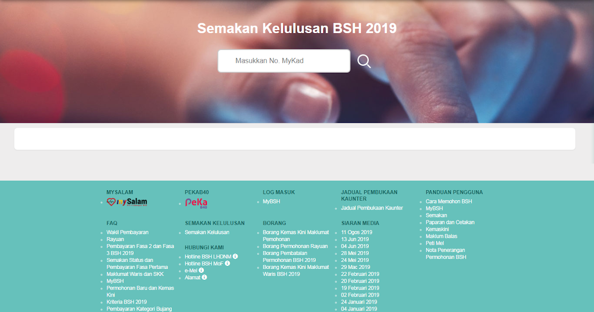 Semakan Kelulusan BSH 2019 (FASA 3)  kewangan.org