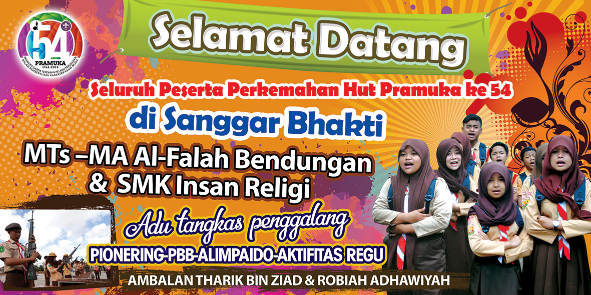  Contoh Desain Banner Selamat Datang PRAMUKA Alfalah 