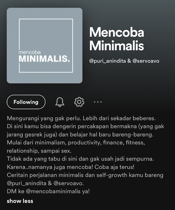 Mencoba Minimalis Podcast