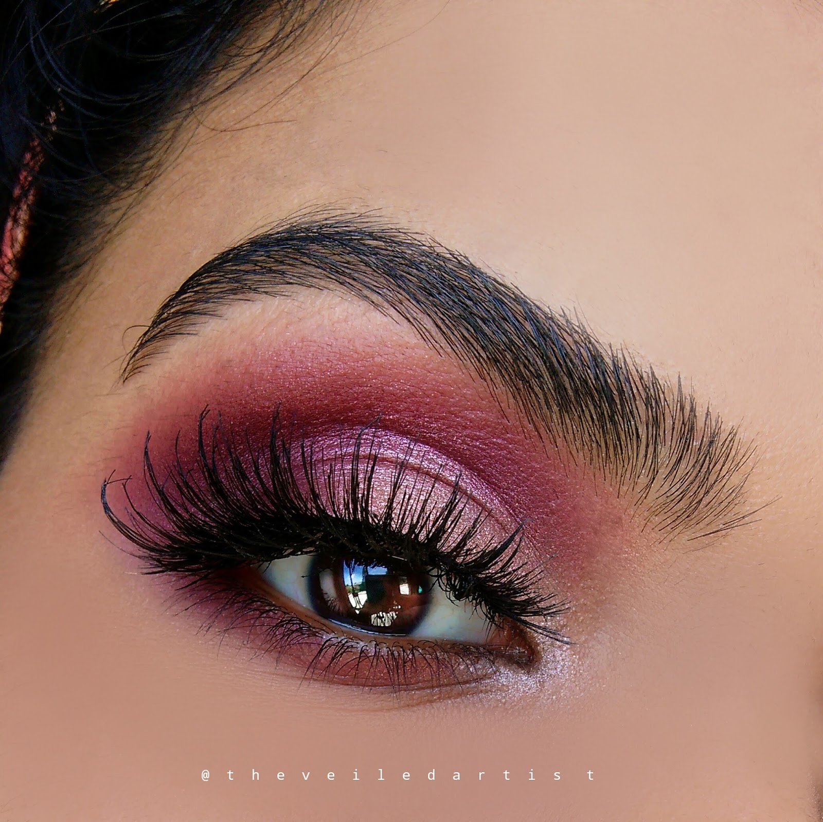 Romantic Shimmery Pink And Burgundy Smokey Eyes Tutorial Fall