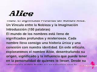 significado del nombre Alice