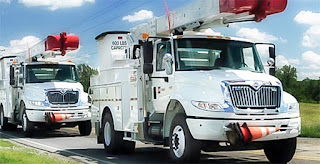 American Electric Power Co. service trucks. (Credit: AEP) Click to Enlarge.