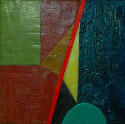 image of encaustic composition on wood panel