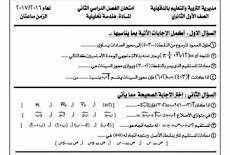 ورقة امتحان الهندسة التحليلية للصف الاول الثانوى الترم الثانى 2017 مديرية الدقهلية