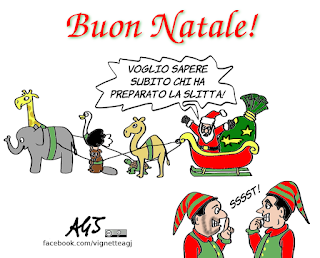 Buon natale, natale 2018, governo del cambiamento, renne, salvini, di maio, umorismo, vignetta, satira