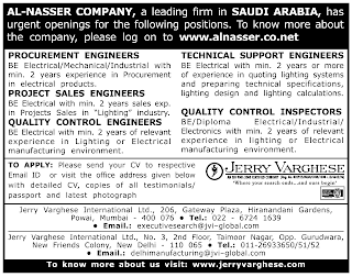 Saudi Arabia, has urgent opening for the following positions