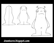 How to draw a cartoon troglodyte monster. Step by step drawing tips