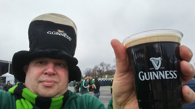 A Guinness toast on St. Patrick's day at Shamrockfest