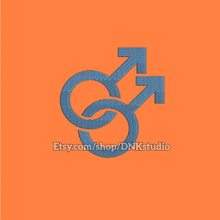 Gay Homosexual Symbol Embroidery Design