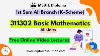 MSBTE 311302-Basic Mathematics K-Scheme Video Lectures in FREE | MSBTE Diploma K Scheme 311302 Basic Mathematics Video Lectures