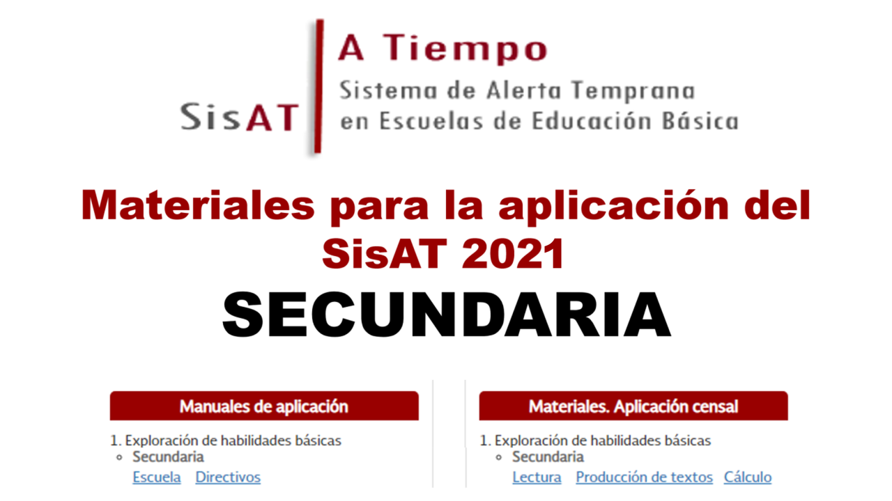 Materiales para la aplicación del SisAT 2021 en Secundaria