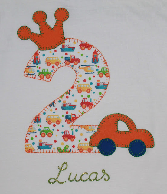 camiseta de cumpleaños 2 años coche