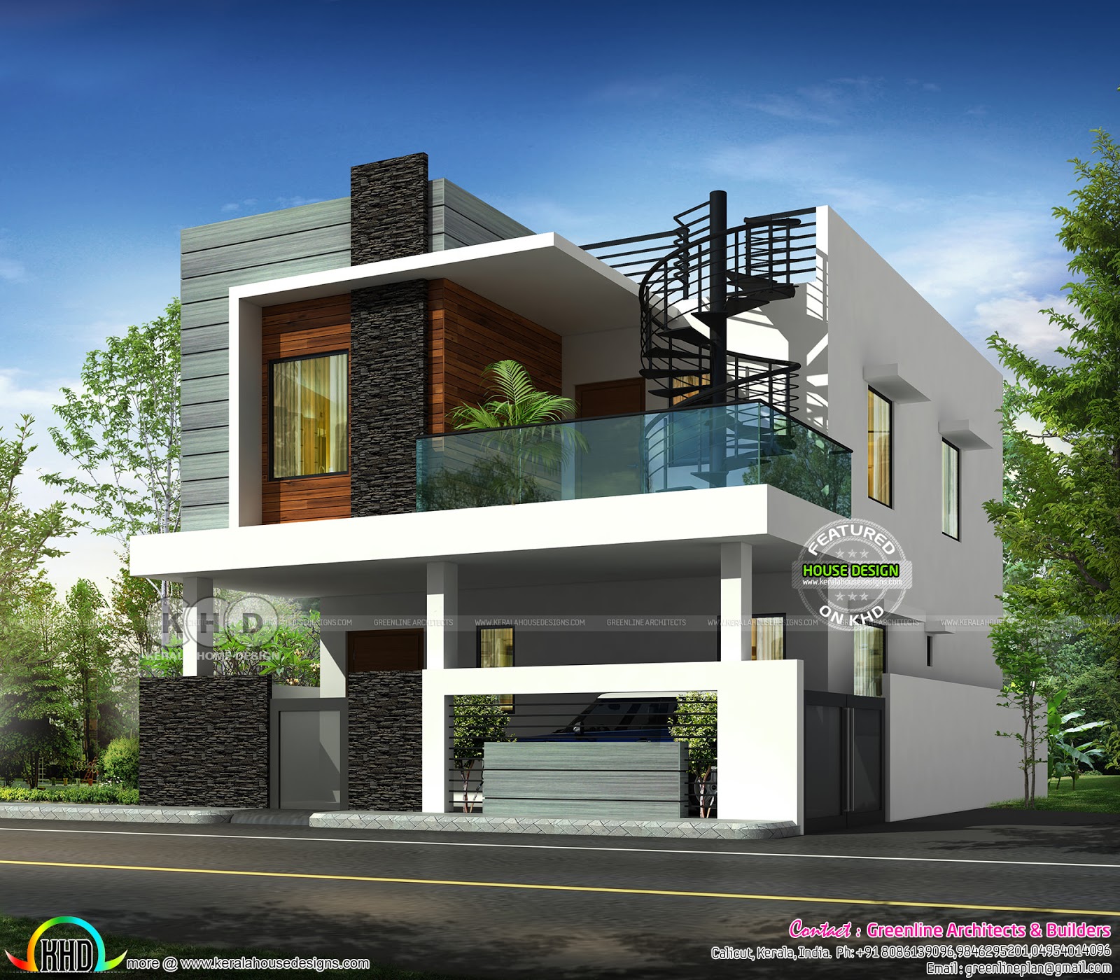 2976 square feet modern flat roof 4 BHK home Kerala home 