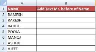 How  to add text to the beginning or end of all cells in Excel in Hindi