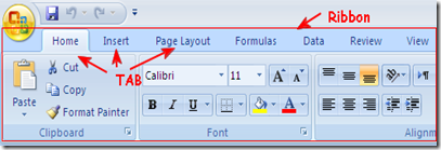 Ribbon Microsoft Excel 2007