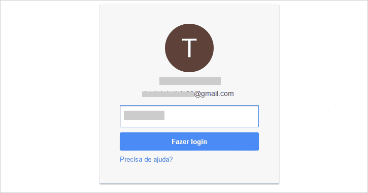 Fazer login para excluir Gmail