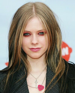 Celebrity Avril Lavigne long punk hairstyle