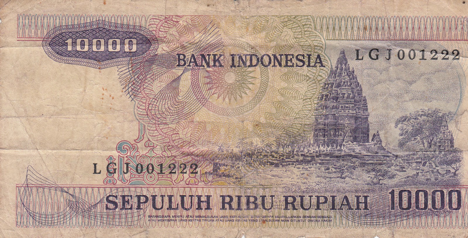  Uang  10000 sepuluh  ribu  rupiah 1979 Gamelan