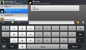BBM on Blackberry Playbook