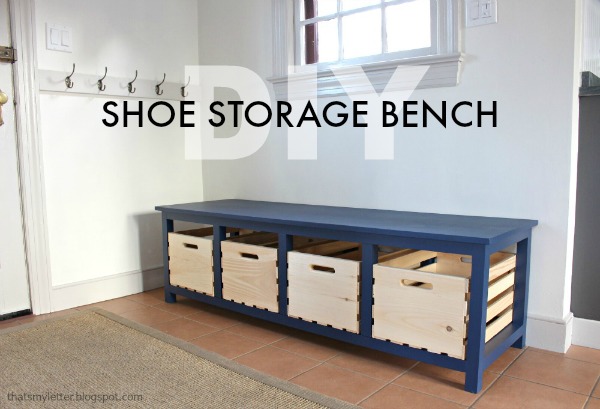 That's My Letter: DIY Shoe Storage Bench