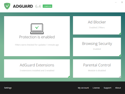 Giao diện phần mềm Adguard mới nhất