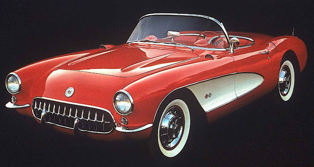 a red 1953 Chevrolet Corvette