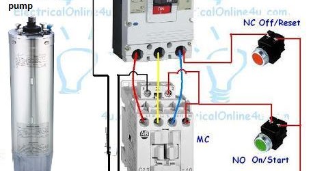 3 Phase Submersible Pump Wiring Diagram with DOL Stater  