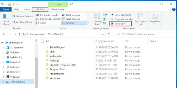 Windows 10'da Gizli Dosyalar Nasıl Gösterilir?