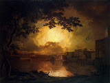 Firework Display at the Castel Sant' Angelo in Rome by Joseph Wright - Landscape Paintings from Hermitage Museum