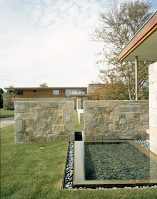 Weekend houses with outdoor stone and water features, Long Island, New York