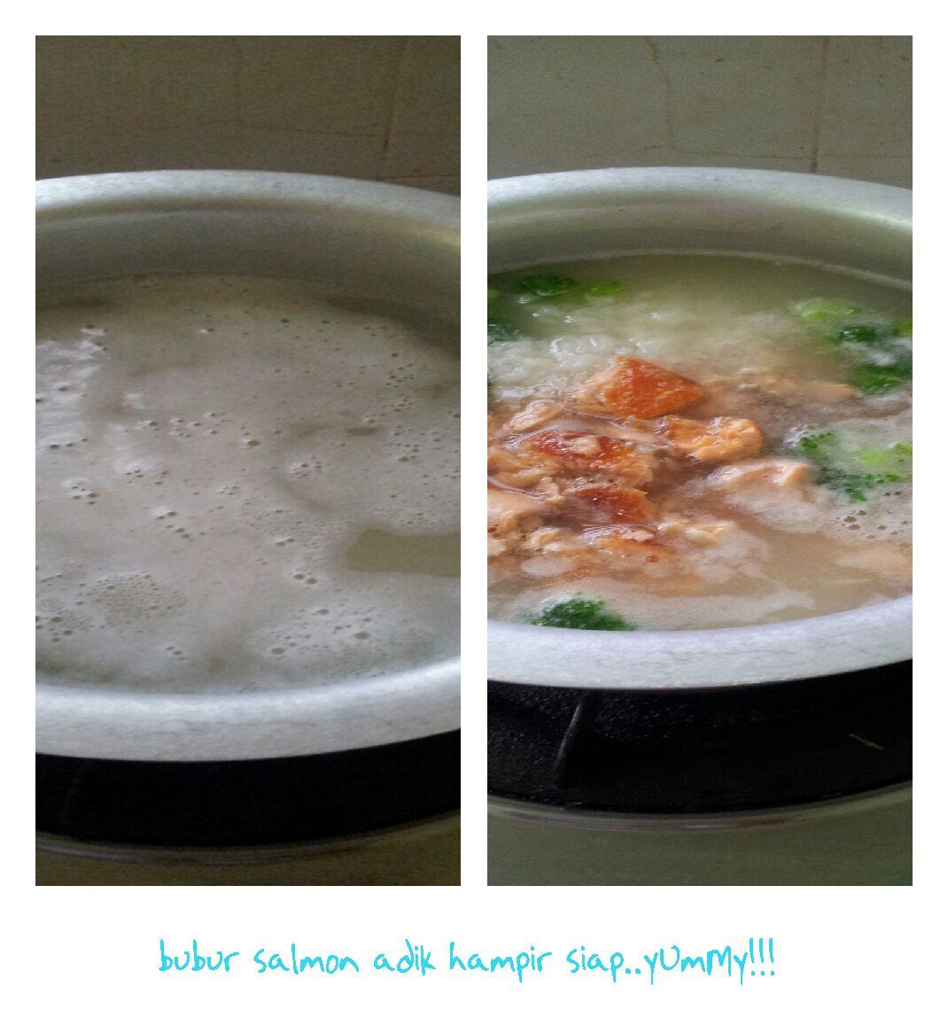 Manjaku Little Qalesya: bAbY's recipe : Bubur ikan Salmon 