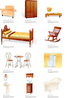 家具のクリップアート Furniture icon vector material イラスト素材